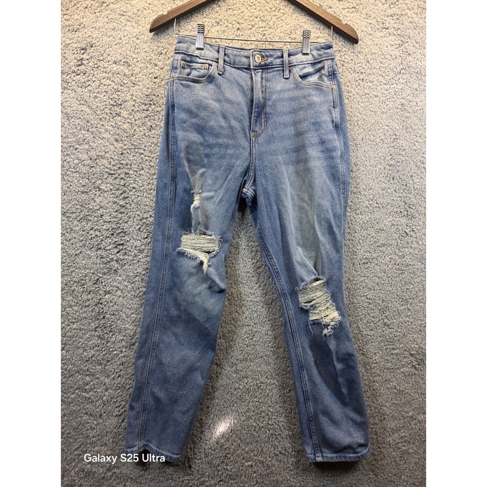 Hollister Curvy High Rise Mom Jean Distressed, Size 27x27‎